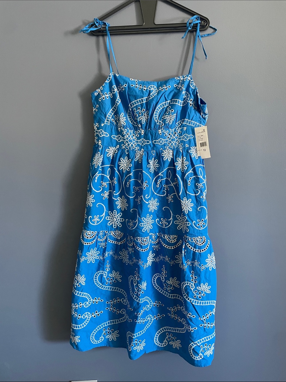 julia jordan Teal Blue Sundress with White Eyelet Detail